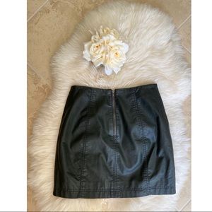 Free People Faux Leather Biker Skirt Black Size 2